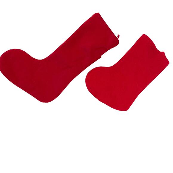Vintage Christmas Stocking Lot of 2 Red Felt Snowman & Boot Holiday Decor - Picture 4 of 6